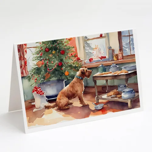Miniatura 168 de Caroline's Treasures DAC3884GCA7P Paquete de 8 tarjetas en blanco de Navidad con galletas de husky siberiano Tarjetas de felicitación con sobres