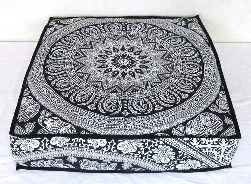 Miniatura 41 de CRAFT KALA Funda de cojín con diseño de mandala, funda de cojín para asiento, hippie, decorativo, bohemio, otomano, de algodón, indio, para sala