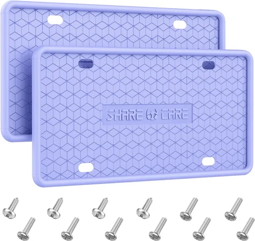Miniatura 15 de QiqaMole Paquete de 2 marcos de silicona para matrícula, cubierta delantera y trasera, soporte para placa de matrícula a prueba de óxido, a prueba
