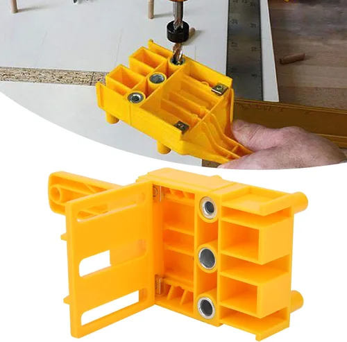Miniatura 7 de 8 unids/set localizador de agujeros de perforación para carpintería, plantilla de clavija de clavija de conexión de tablero de madera, localizador