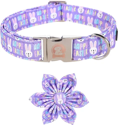 Miniatura 8 de MR. CHUBBYFACE· Collar de Pascua para perro de conejo con lazo, collar ajustable para mascotas con corbatín para perros pequeños, medianos y grandes