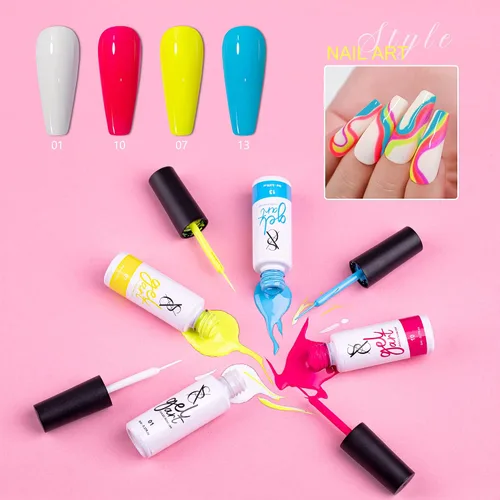 Miniatura 9 de SXC Cosmetics - Juego de delineador de gel de 24 colores para arte de uñas, con cepillo fino integrado para diseños de uñas en espiral y esmalte
