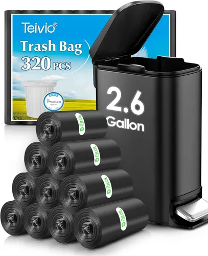 Miniatura 23 de Teivio - Bolsas de basura medianas sin perfume de 8 galones, 220 unidades, para bolsas de basura de 7, 8, 9 y 10 galones de grosor, bolsas