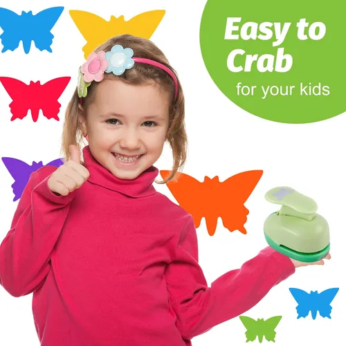 Miniatura 6 de UCEC Perforadora de mariposa de 1 pulgada, perforadores de papel para manualidades, perforadora de palanca hecha a mano, forma de agujero