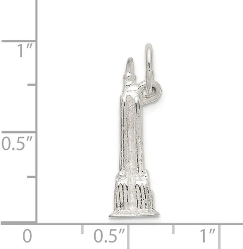 Miniatura 2 de Colgante de plata de ley 925 con diseño de imperio estatal, 0.984 x 0.276 in, Metal