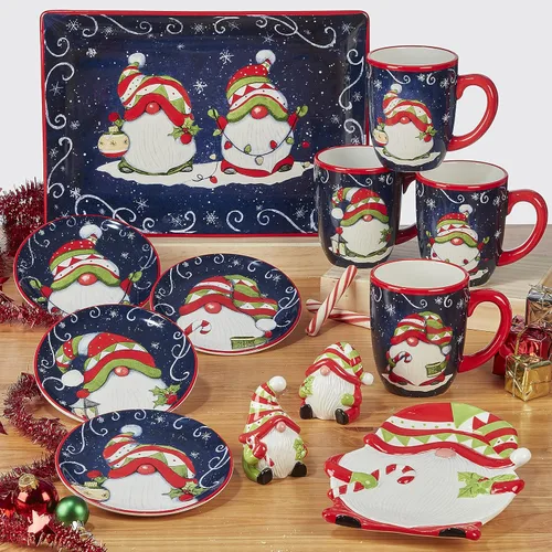 Miniatura 5 de Certified International Holiday Magic Gnomes - Tarro de galletas 3-D, 64 onzas, multicolor