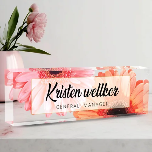 Miniatura 12 de Placa de Nombre Personalizada a Criterio, Placa de Escritorio de Acrílico, Decoración de Oficina para Mujeres y Hombres, Regalos de Agradecimiento