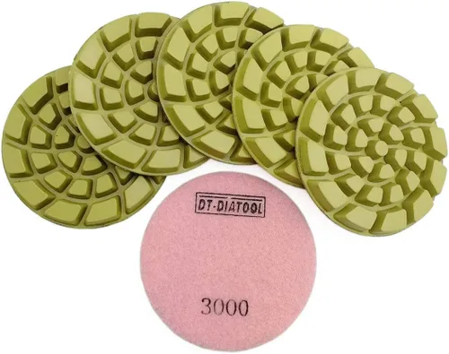 Miniatura 11 de DT-DIATOOL Almohadillas de pulido de diamante para piso, resina de terrazo, diámetro del suelo, grano de 4 pulgadas, 800 unidades, 6