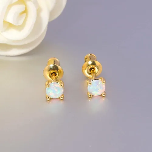 Miniatura 176 de CiNily Aretes Huggie de ópalo con bisagras, chapados en oro, hipoalergénicos, pequeños aretes de aro para mujeres, adolescentes, niñas, hombres
