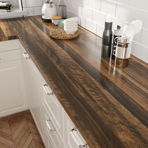 Miniatura 12 de Wallercity Deed - Papel de contacto de grano de madera marrón para encimeras, papel tapiz de madera para despegar y pegar para baño, cocina, vinilo