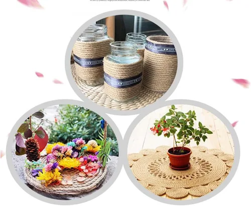 Miniatura 5 de Cuerda de cáñamo de sisal natural de 1/4 de pulgada (6 mm) x 164 pies (50 metros), cuerda gruesa resistente para poste rascador de gatos, árbol
