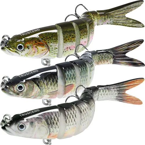 TRUSCEND Swimmax - Señuelos de pesca realistas para agua salada y agua dulce, para trucha lucioperca, lucio, salmón azul, cebo, pesca de lubina,
