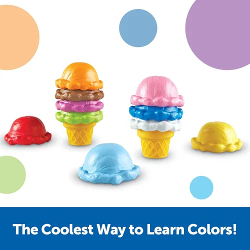 Miniatura 2 de Learning Resources Smart Snacks Conos de Color Arcoíris - Cuchara de Juguete para Helado, Comida de Juego Sensorial, Motricidad Fina para Niños