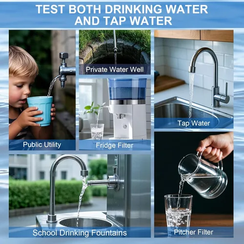 Miniatura 7 de Kit de prueba de agua de plomo 2026 actualizado 8 en 1 kits de prueba de agua potable para el hogar, 5 piezas de bolsa independiente, probador