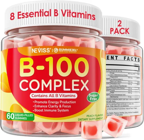 Miniatura 10 de Gomitas de complejo súper vitamina B, complejo B metilado para mujeres y hombres, todas las vitaminas B, metilo B12, metilfolato, vitamina C