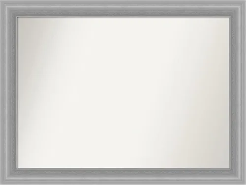 Miniatura 202 de Amanti Art Espejo de baño plateado para sobre el fregadero, 24 x 24 pulgadas, espejo cuadrado de peltre forjado a medida, marco de madera casual
