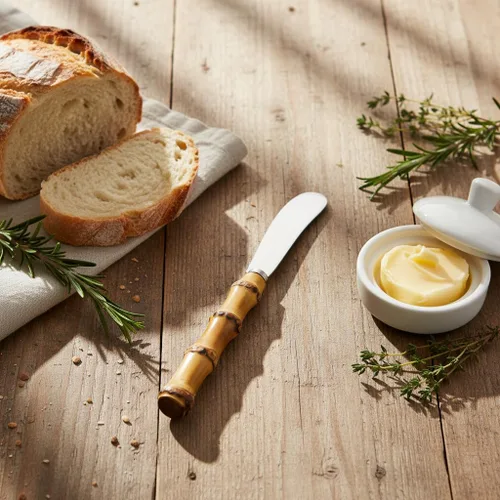 Miniatura 2 de Juego de 4 cuchillos de mantequilla, cuchillo de paté esparcidor de queso, cuchillas gruesas y suaves, fuerte para esparcidores de mantequilla, Bambú