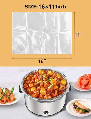 Miniatura 3 de 16 forros para olla de cocción lenta, tamaño pequeño (11 x 16 pulgadas), bolsas de cocina desechables para cocina de 1 a 3 cuartos de galón, seguras