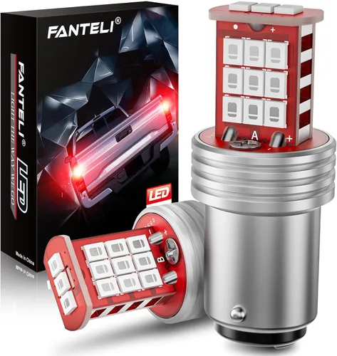 Bombilla LED 1157 Roja para Luces de Freno, 300% Más Brillante 2357 2057 7528 BAY15D Plug and Play Luces LED de Freno, Alto y Cola, Paquete de 2