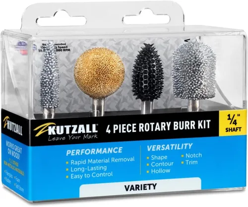 Miniatura 7 de Kutzall Kit de fresas rotativas de 3 piezas, eje de 1⁄4 pulgadas, finas, brocas de tallado de madera para Bosch, DeWalt, Milwaukee Tools - Carburo