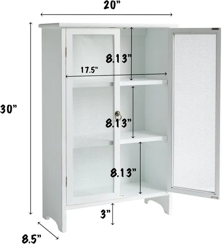 Miniatura 3 de COLLECTIVE HOME - Gabinete de almacenamiento, gabinete organizador de 30 pulgadas, gabinete de baño de madera maciza con 2 puertas, ya montado, 20 x