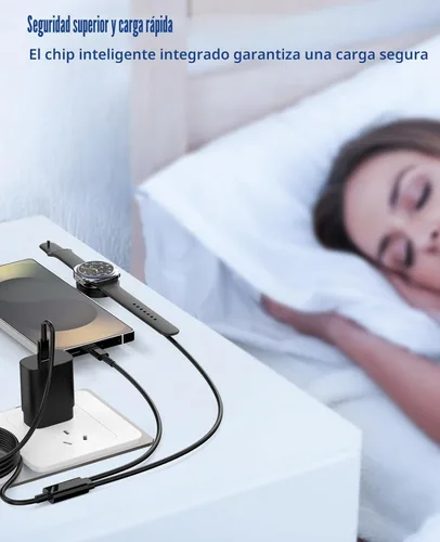 Miniatura 2 de Cargador 2 en 1 para Samsung Galaxy Watch y teléfono, carga rápida USB-C de 25 W, compatible con Galaxy Watch 8/7/Ultra/6/5/4/3/Active2/1 y Negro