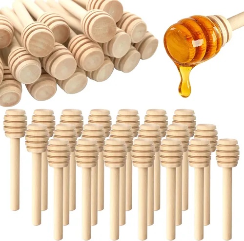 Miniatura 9 de 200 mini palitos de miel, 3 pulgadas de madera de miel, pequeños palitos de panal de miel agitadores para tarro de miel como recuerdos de fiesta