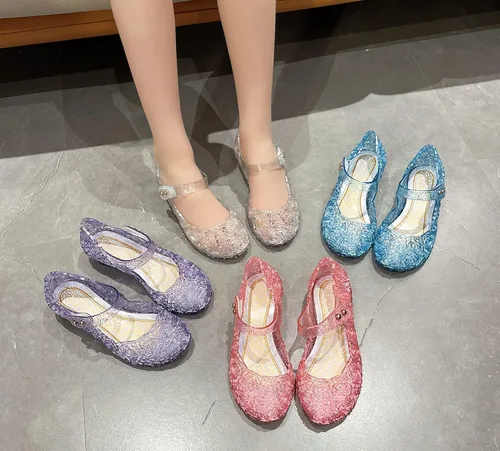 Miniatura 7 de Sandalias de gelatina para niñas, zapatos de vestir de princesa para niña pequeña, talla 9, fiesta de baile de reina, cosplay, gelatinas, disfraces
