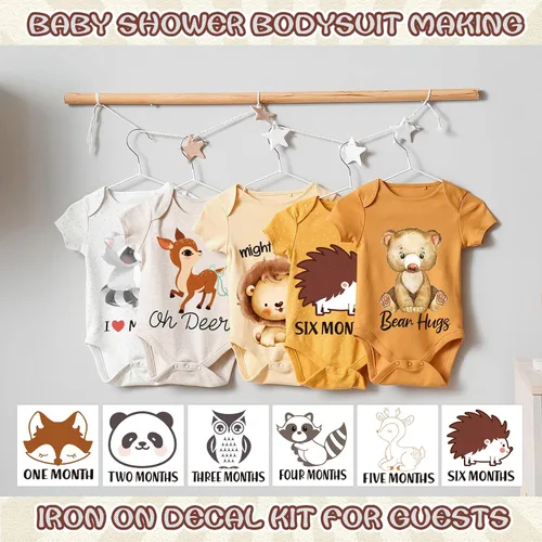 Miniatura 5 de Teling 36 calcomanías para planchar para baby shower, juegos de calcomanías de transferencia para planchar, parches de calcomanías de transferencia