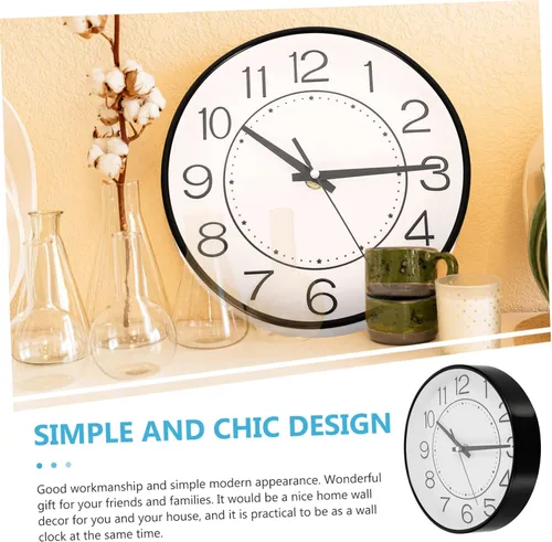 Miniatura 5 de IMIKEYA Reloj de pared silencioso Reloj de pared sin tictac Reloj de pared decorativo Reloj de pared de baño Reloj de enseñanza Reloj de enseñanza