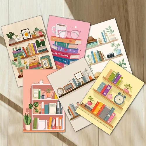 Miniatura 4 de Aihonmin Estantería 6 Pack Pintar por Números para Adultos Libros Pintura DIY sobre Lienzo con Pinceles Pigmento Manualidades DIY Pintura Acrílica