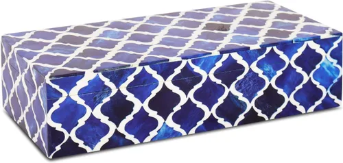 Miniatura 10 de Handicrafts Home Organizador para joyas y caja de almacenamiento, cajas decorativas para mujer y chicas, para envoltura, estampado de cheurón blanco