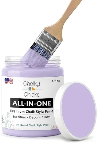 Miniatura 201 de Chalky Chicks - Pintura mate a la tiza, no requiere lijado, 4 onzas líquidas, color gris oscuro (Gun Metal Gray), para muebles, pintura sin Gris