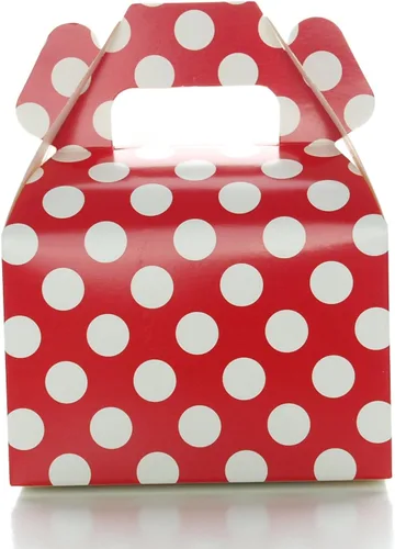 Miniatura 3 de Food With Fashion Cajas de regalo rojas (paquete de 36) – lunares, cheurón zig-zag, pequeñas cajas rojas a rayas, cajas de regalo de fiesta