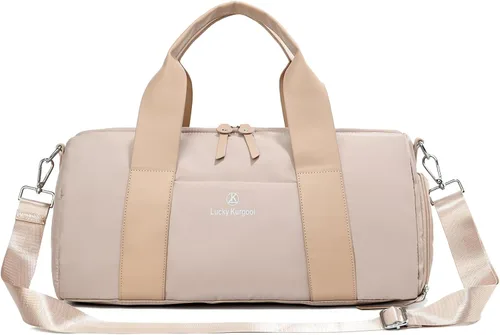Pequeña bolsa de gimnasio para mujer con bolsillo para ropa húmeda y compartimento para zapatos, linda mini bolsa deportiva para yoga,
