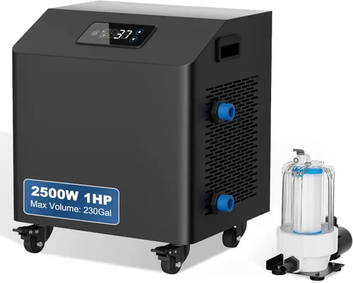 Enfriador de agua para baño de hielo para bañeras frías, enfriador de inmersión en frío mejorado de 1 HP con filtro externo y bomba, bomba