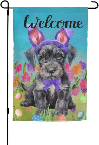 Miniatura 12 de Bandera Hello Spring de jardín de Bernese Mountain Dog de 12 x 18 pulgadas de doble cara vertical pequeña para decoración de exterior de vacaciones
