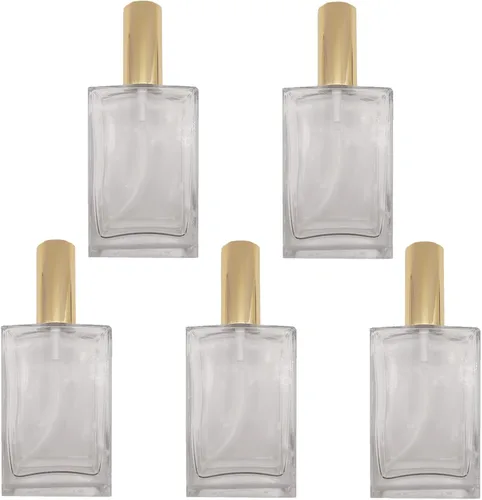 Miniatura 7 de Botella de spray de vidrio cuadrada de 8 piezas, pequeño recipiente recargable con niebla fina srpayer, botella de perfume