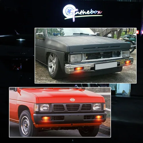 Miniatura 9 de para 1988-1997 Nissan D21 Hardbody PickUp, 1988-1995 Nissan Pathfinder luz de señal de giro para parachoques delantero, lente ámbar, lámpara ámbar