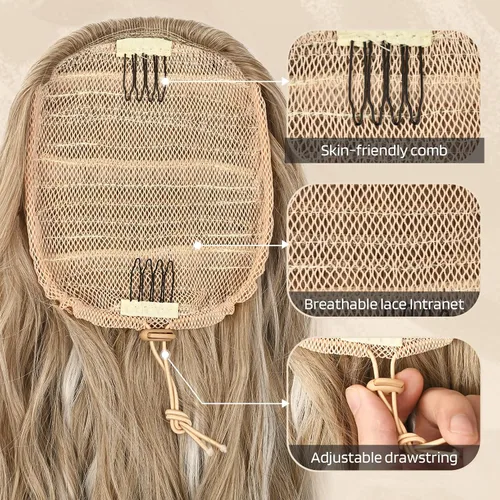 Miniatura 3 de FLUFYMOOZ Extensión de Cola de Caballo, Extensiones de Cabello de Cola de Caballo con Cordón de 26 Pulgadas para Mujeres, Postizo de Cabello