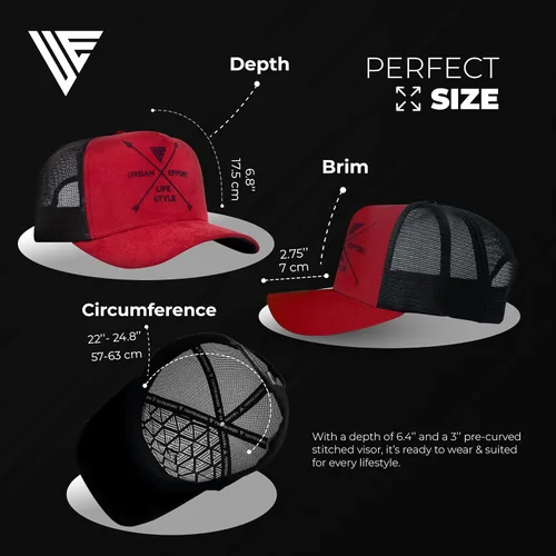 Miniatura 35 de Urban Effort Gorra trasera de malla, para hombres y mujeres, gorra de béisbol de 5 paneles, gran cierre a presión para caza y senderismo