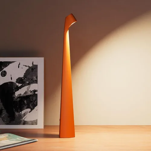 Miniatura 8 de HAPYGI Lámpara de escritorio LED portátil inalámbrica, lámpara de mesa inalámbrica recargable, brillo de 3 niveles, lámpara de mesa para patio, luz