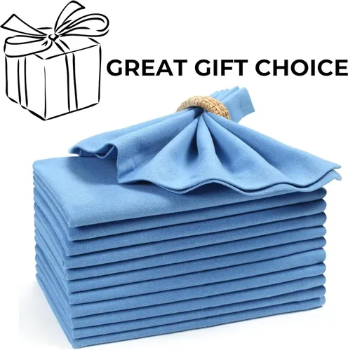 Miniatura 7 de Servilletas de tela para uso diario, 100% algodón, 18 x 18 pulgadas, color azul, servilletas de boda, servilletas de cóctel, servilletas de tela
