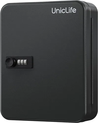Miniatura 13 de Uniclife Gabinete de llaves de 100 posiciones con cerradura de combinación reiniciable, caja de almacenamiento de seguridad digital negra, Negro
