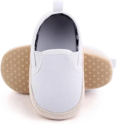 Miniatura 4 de Clowora Unsex - Zapatos de lona para niños y niñas, para recién nacidos, antideslizantes, suela suave, zapatos casuales para cuna, zapatos planos