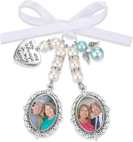 Personalized Wedding Bouquet Photo Charms Custom Bouquet Charms for Wedding Memory Bridal Lacy Photo Charm You Are Always in My Heart Charm for