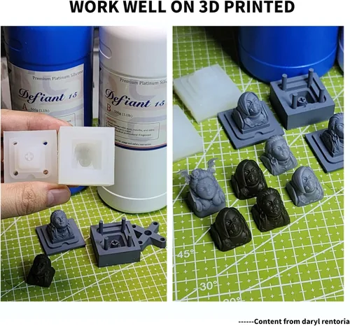 Miniatura 3 de Kit de fabricación de moldes de silicona Siraya Tech Defiant 15 Platinum, seguro para alimentos, dureza Shore A 15, ideal para proyectos de resina