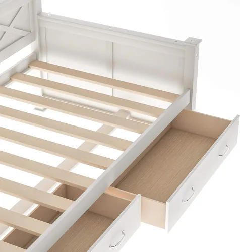 Miniatura 9 de Bellemave Marco de sofá cama individual con cajones de almacenamiento, plataforma de madera, sofá cama capitán para niños, dormitorio, sala de estar