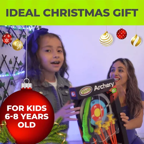 Miniatura 2 de Toysery Juego de tiro con arco para niños con luces flash LED, arco de juguete y flechas para niños de 6 a 8 años, incluye arco de tiro con arco, 6