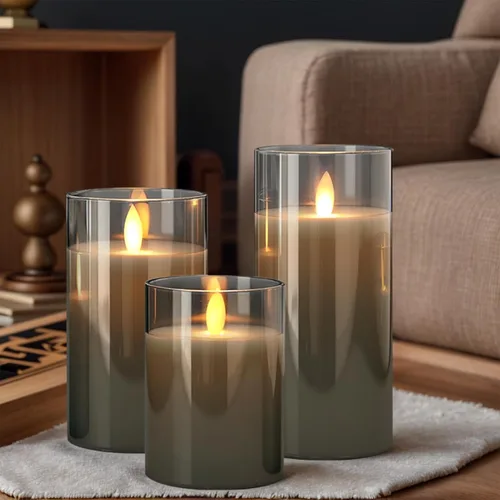 Miniatura 4 de GenSwin - Velas recargables con estación de carga, velas de cristal sin llama con control remoto, velas LED de pila parpadeantes que funcionan